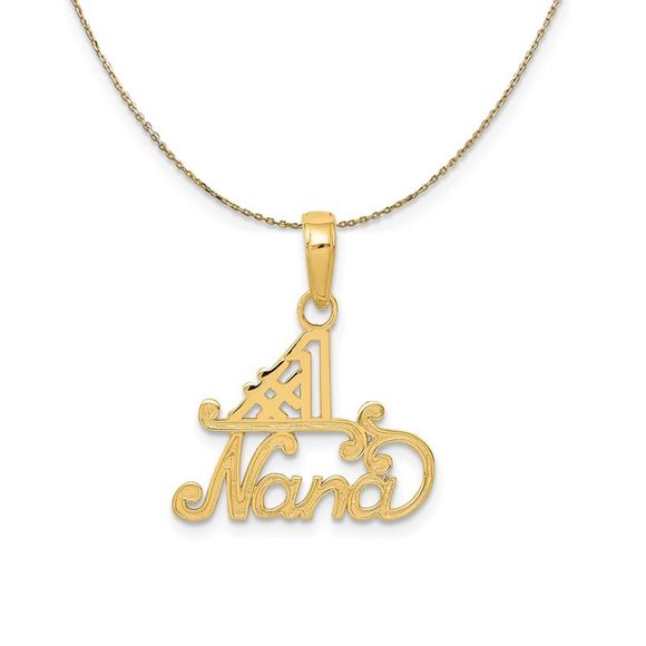 14k Yellow Gold #1 Nana Necklace - 20 Inch